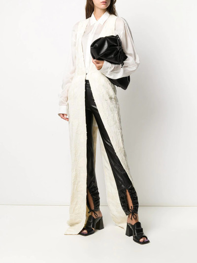 Ann Demeulemeester sleeveless brocade pattern coat outlook