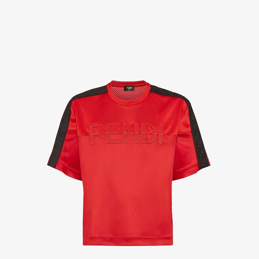 Red tech fabric T-shirt - 1