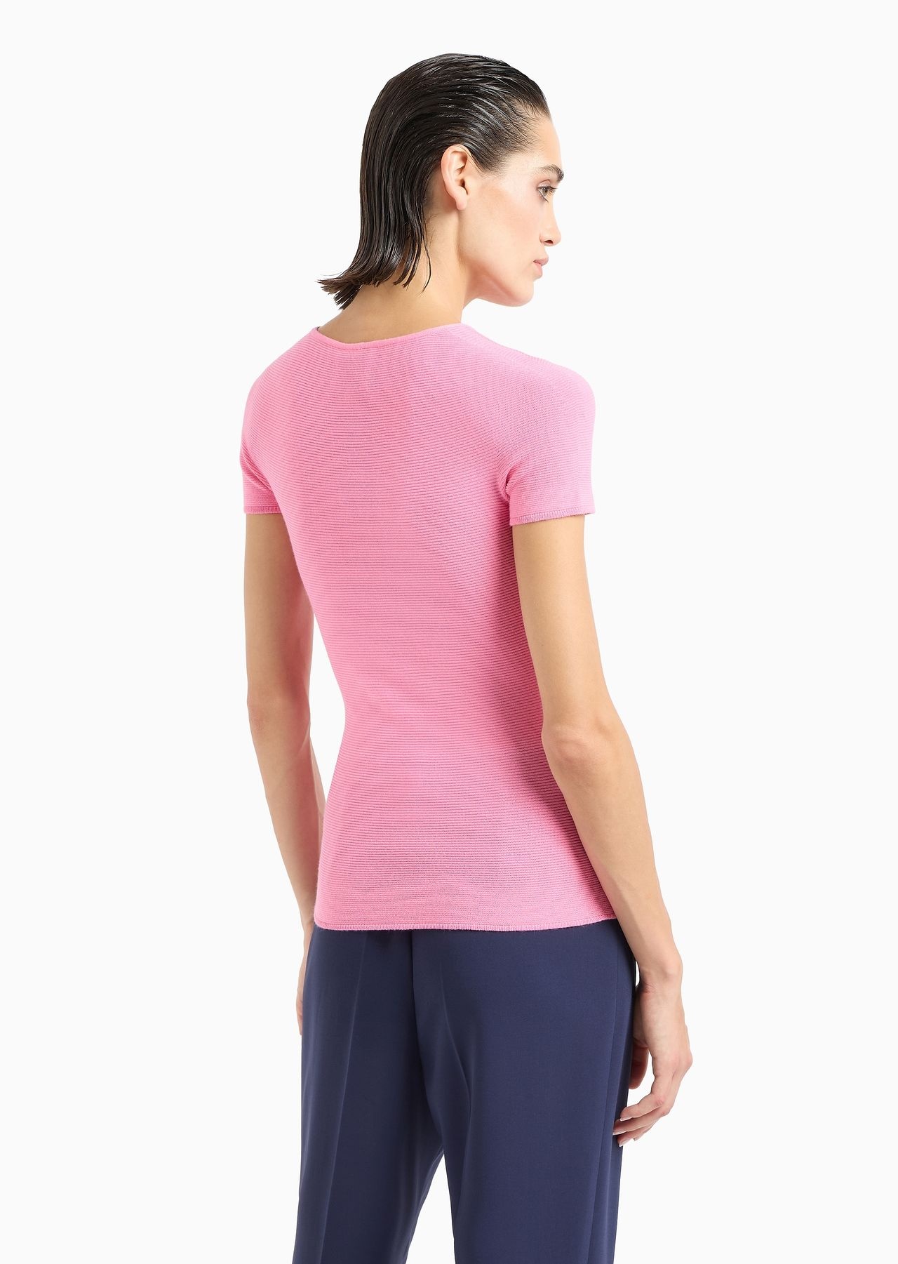 Links-stitch viscose short-sleeved jumper - 3