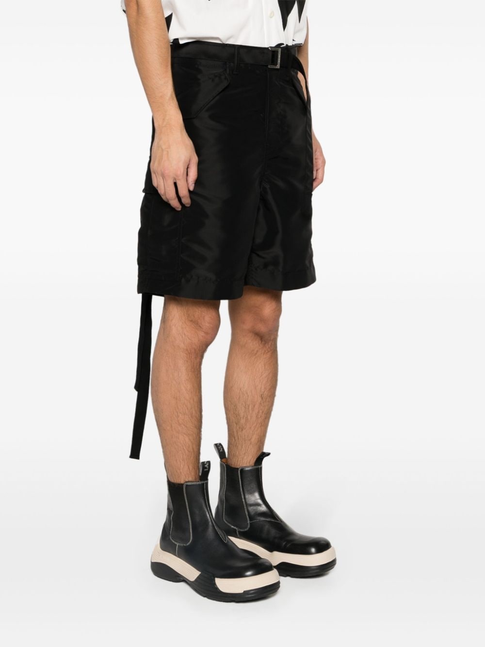 belted cargo shorts - 3