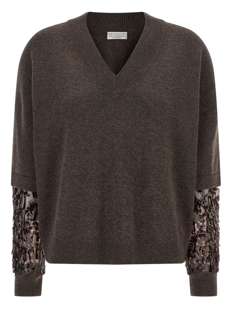 sequin-embellished cashmere sweater 1