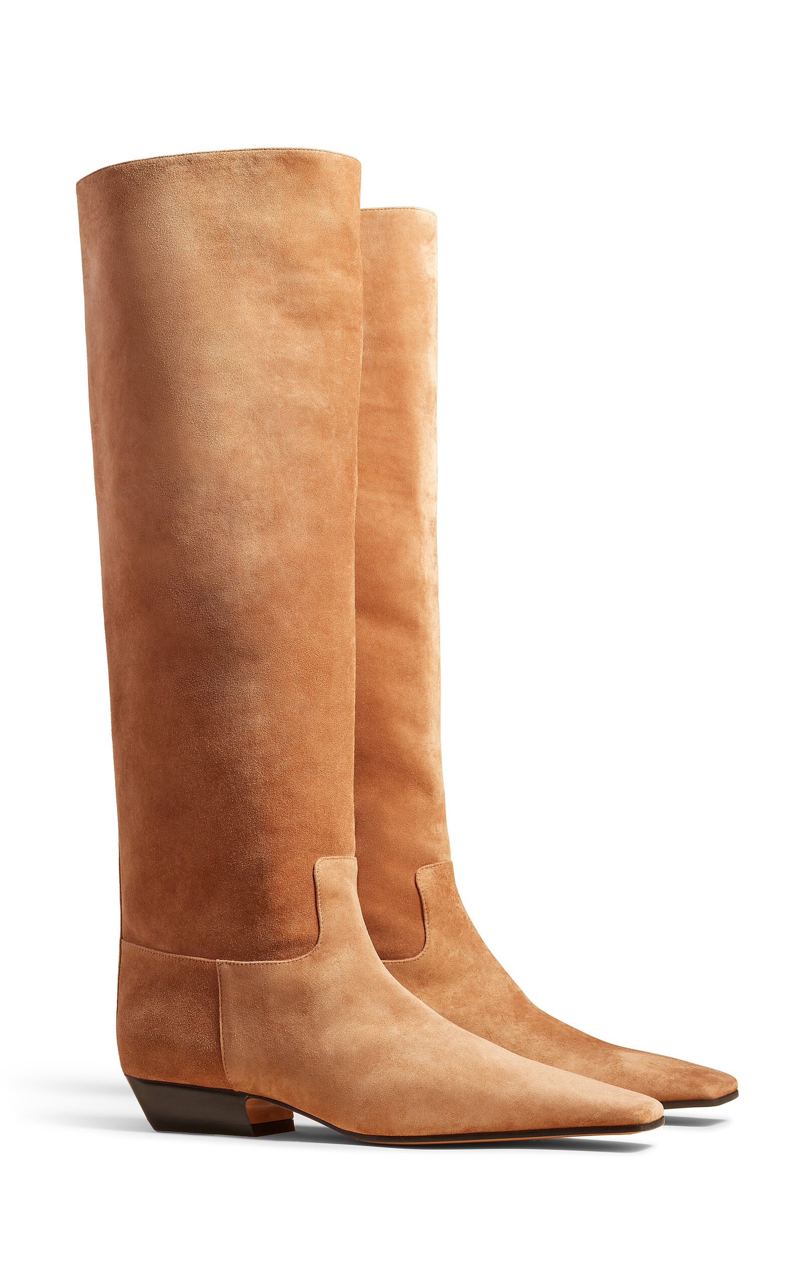 Marfa Suede Western Knee Boots tan - 3