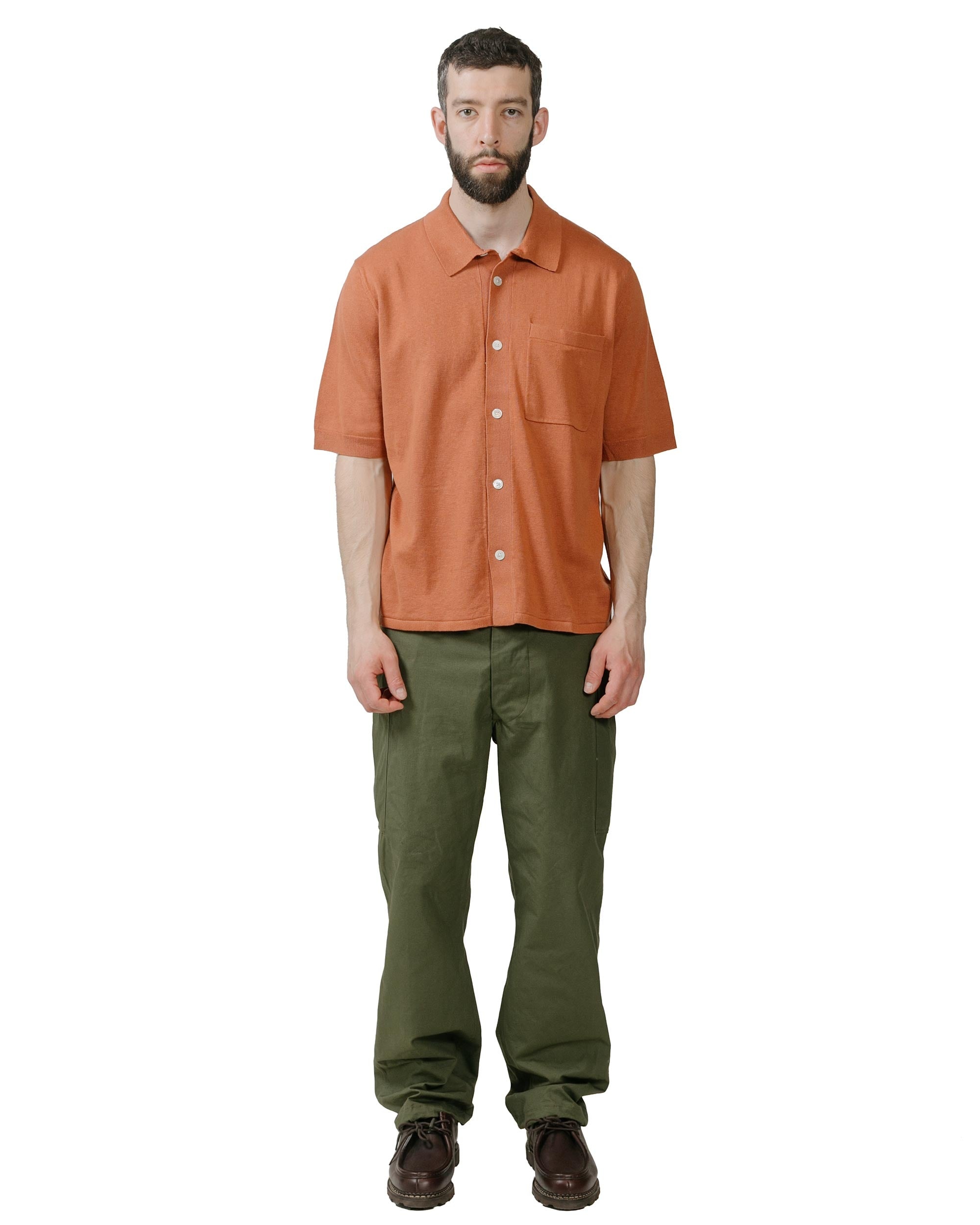 Rollo Cotton Linen SS Shirt Red Clay - 4