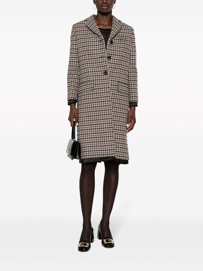 Miu Miu houndstooth-pattern single-breasted coat outlook