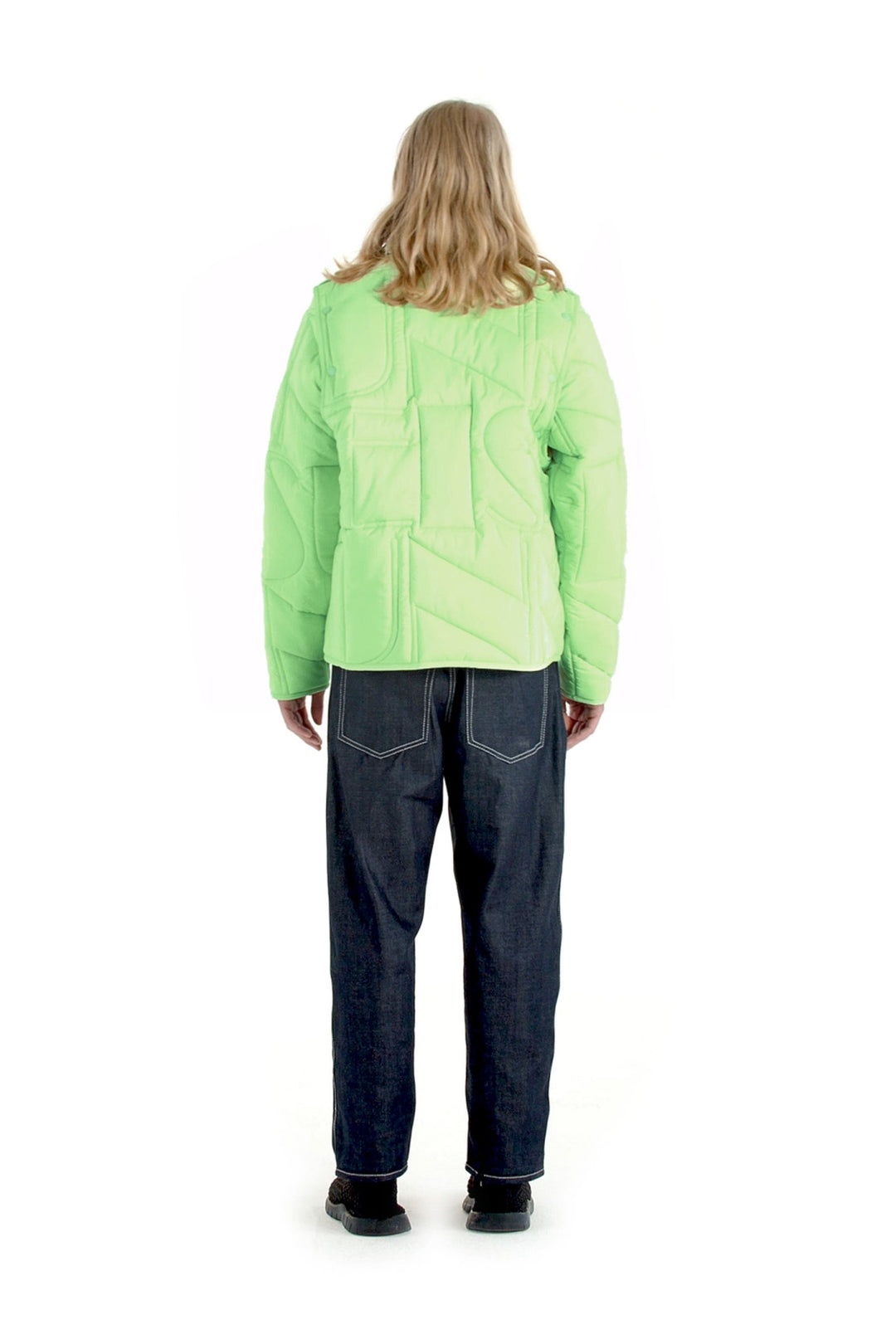 PADDED JACKET / mint / embroidered allover logo - 4