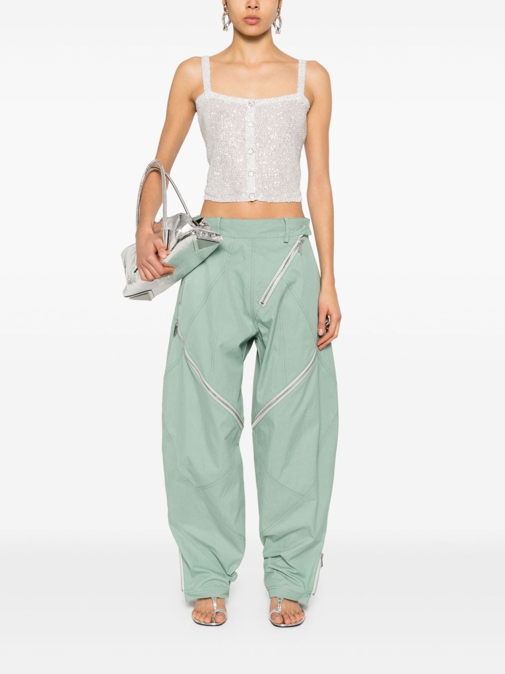 zip-detail trousers - 2