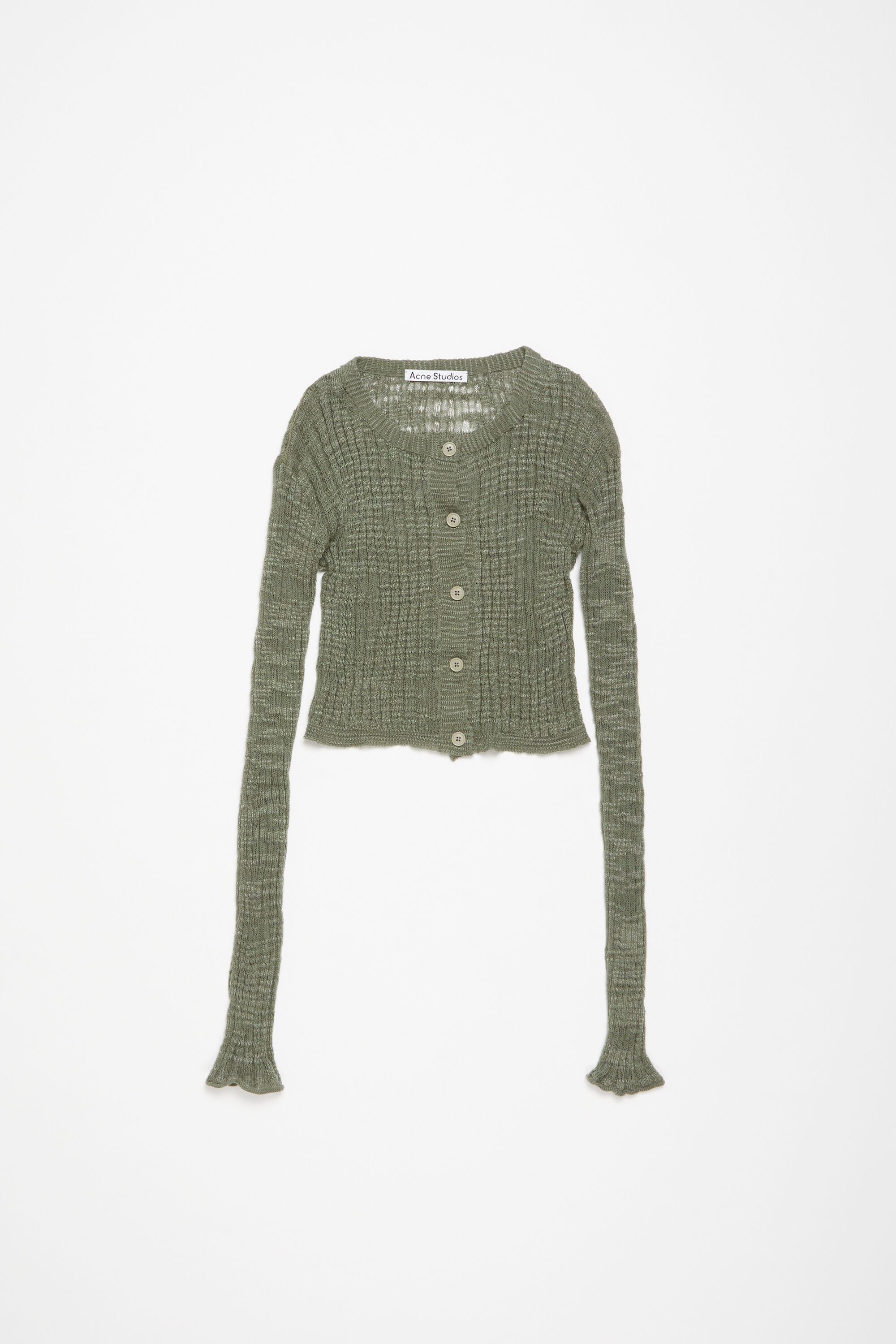 Wide rib cardigan - Seagrass Green - 1