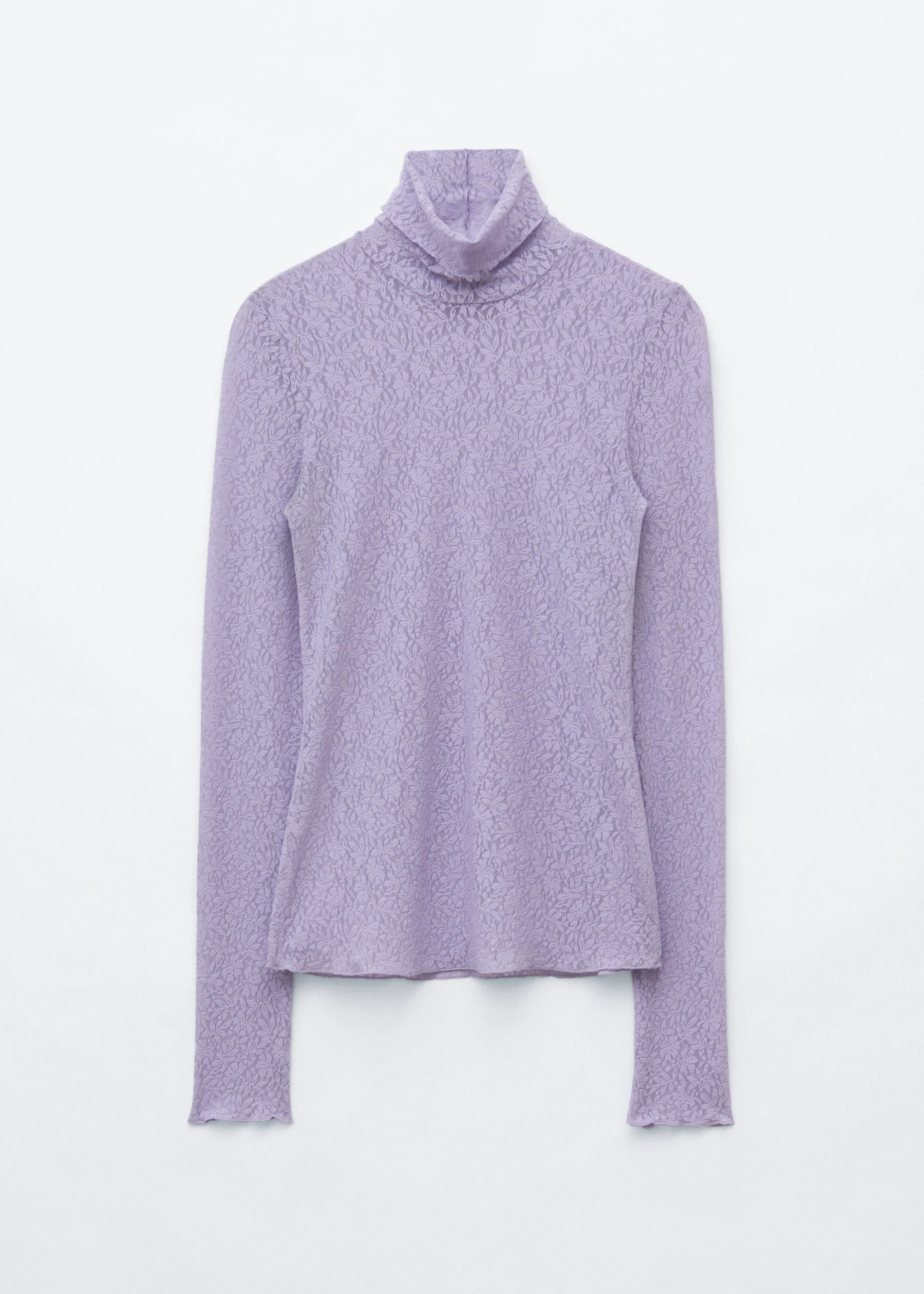 Lace Turtleneck Top - 1
