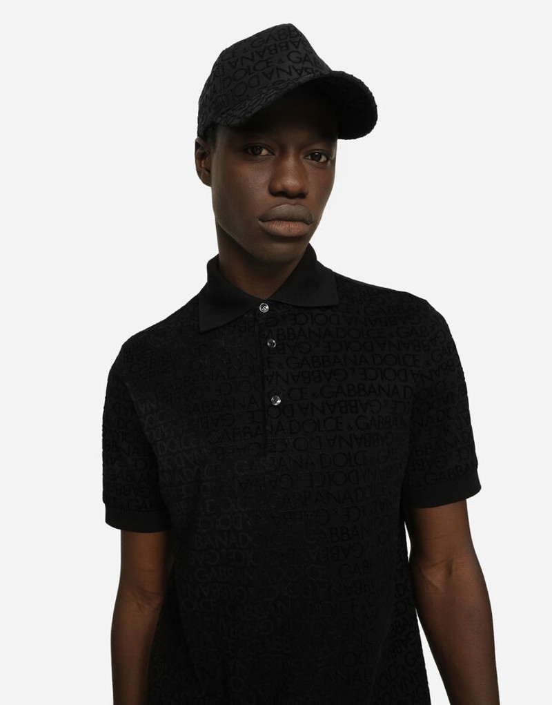 Cotton baseball cap with flocked logo 5