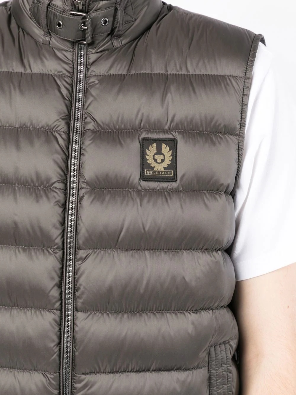 logo-patch padded gilet - 5