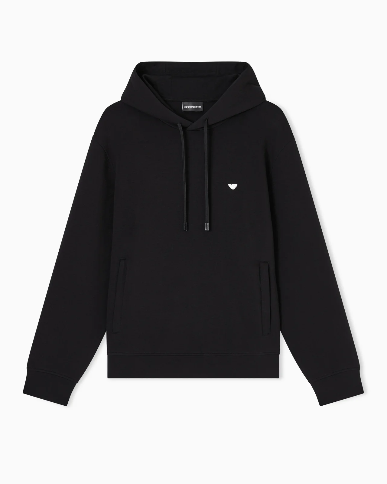 DOUBLE-JERSEY HOODED SWEATSHIRT WITH EMBROIDERED MICRO EAGLE LOGO - 1