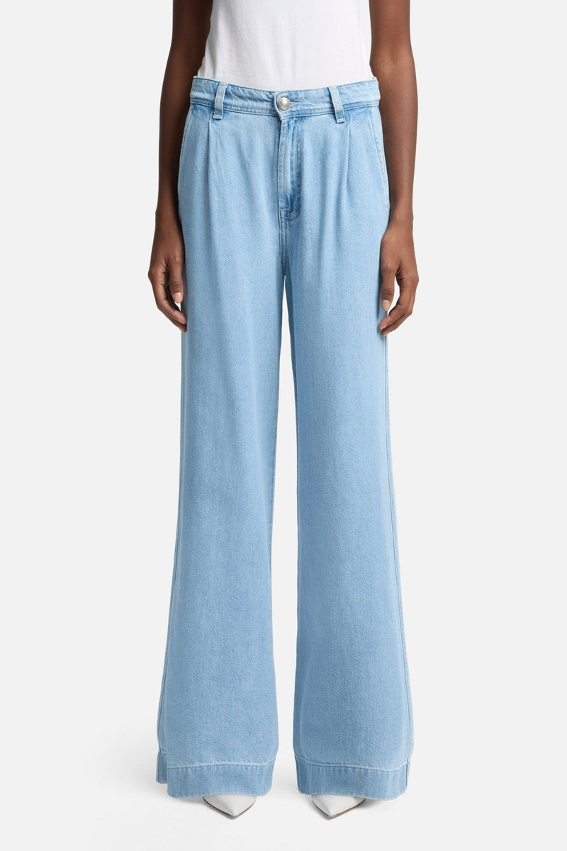 Weightless Pleated Denim Trouser in Hana 3