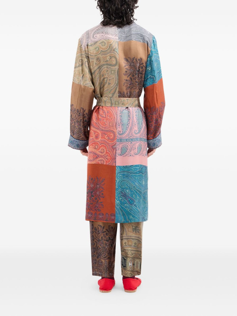 Aloe patchwork-print silk coat 4
