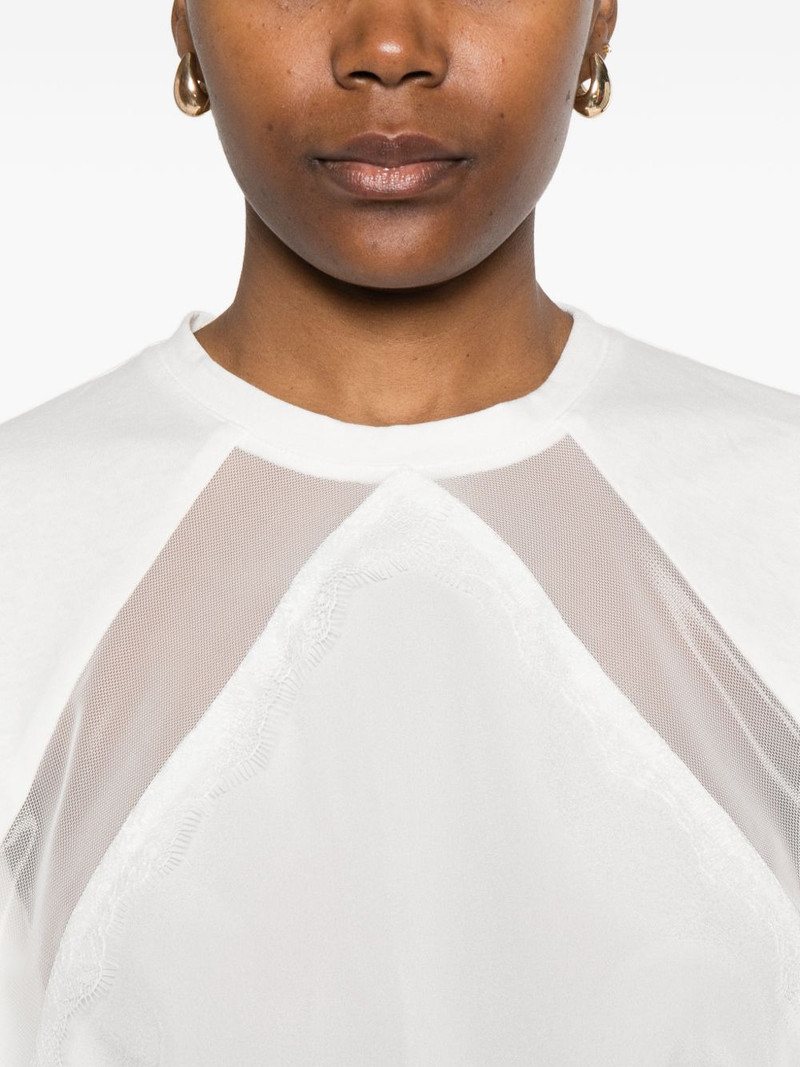 lace panel T-shirt 5