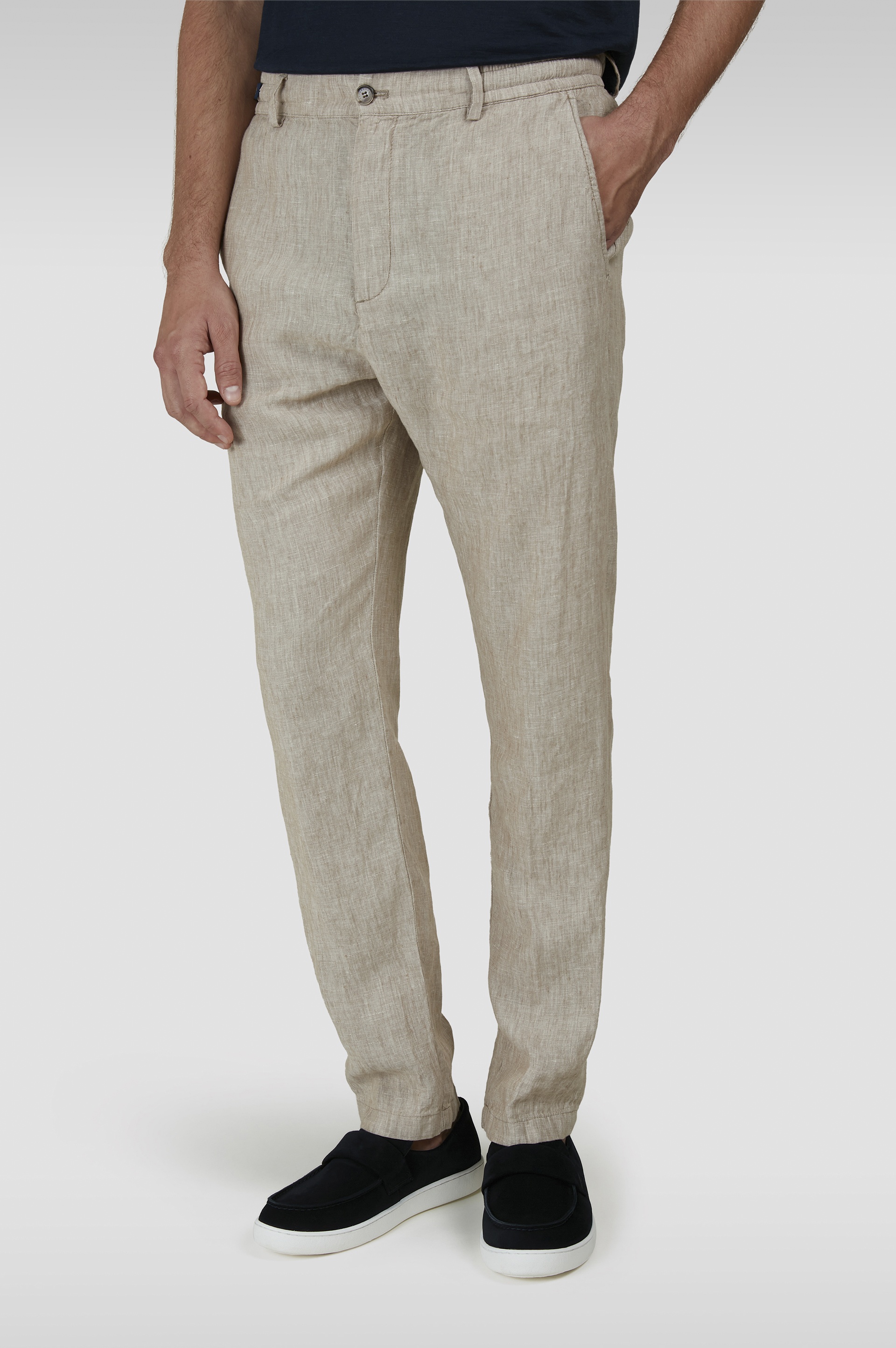 LINEN CHINO PANTS WITH DRAWSTRING - 6