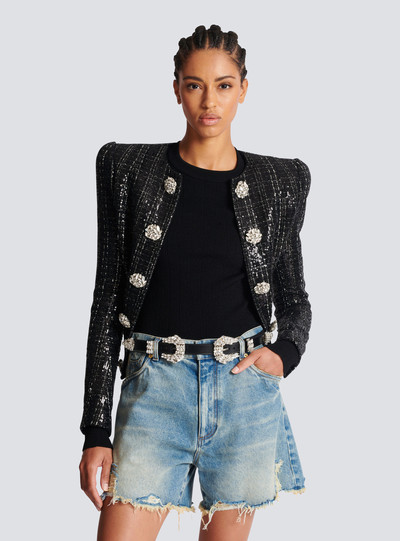 Balmain Western leather and crystal belt outlook