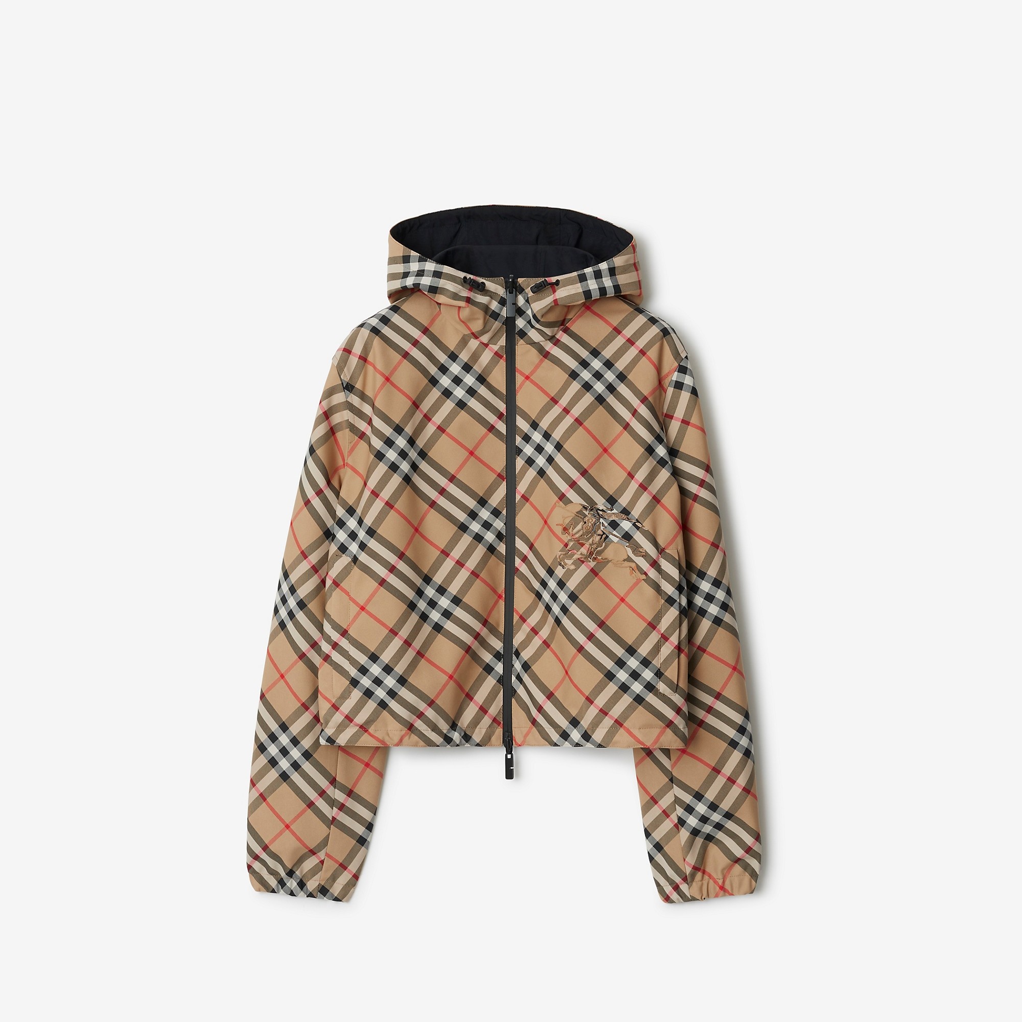 Cropped Reversible Check Jacket - 1