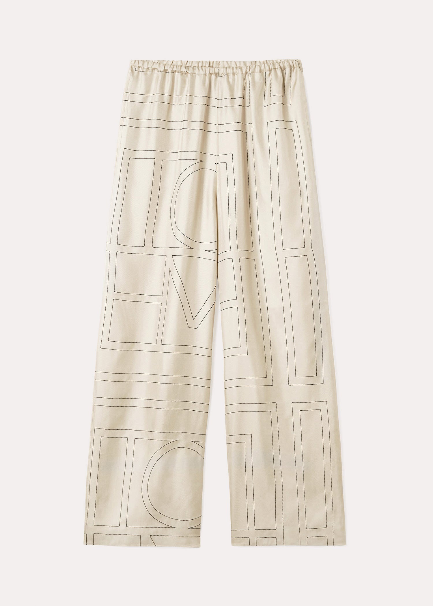 Monogram silk pj bottoms ivory - 1