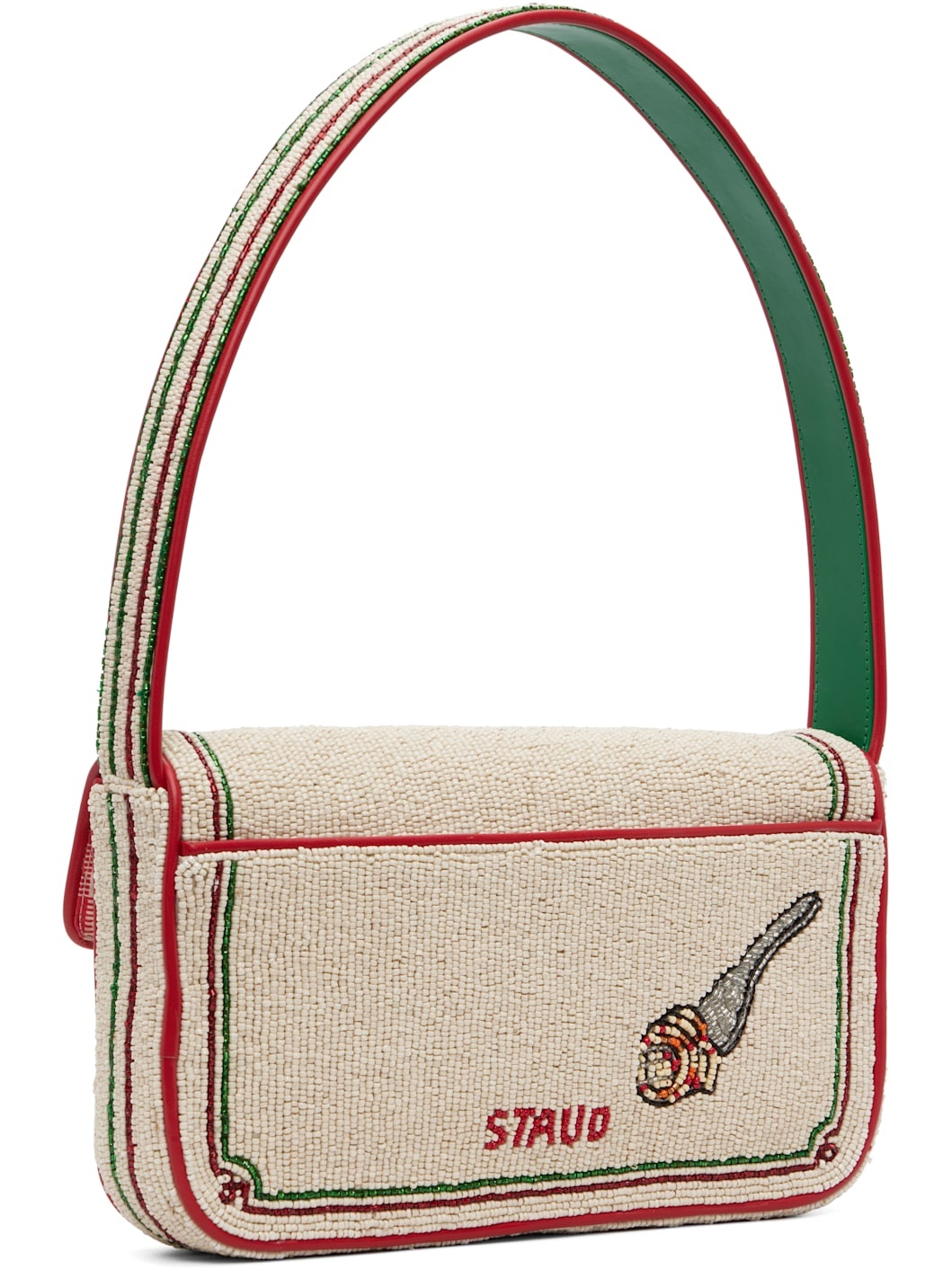 Off-White & Red Tommy Beaded Bag - 3