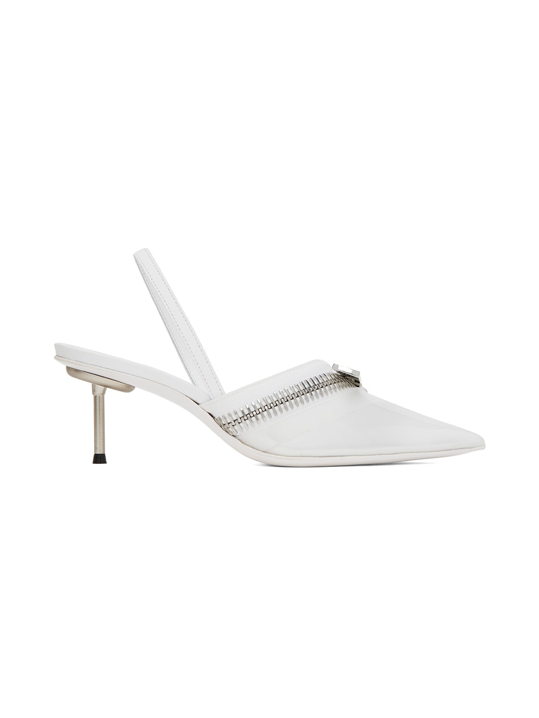 White Clear Zip Heels - 1
