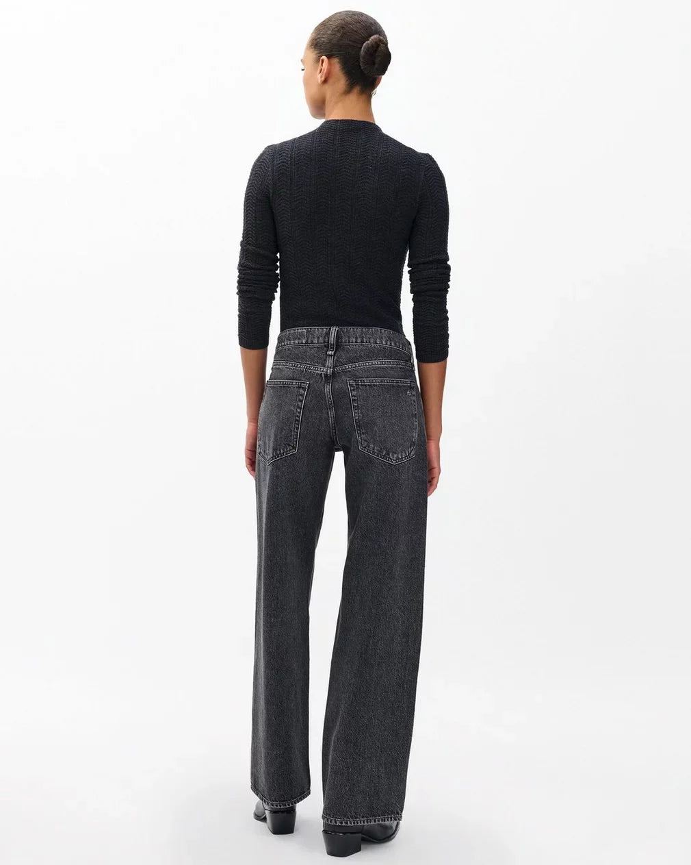 Saige Low-Rise Full Relaxed Straight Jeans - 6