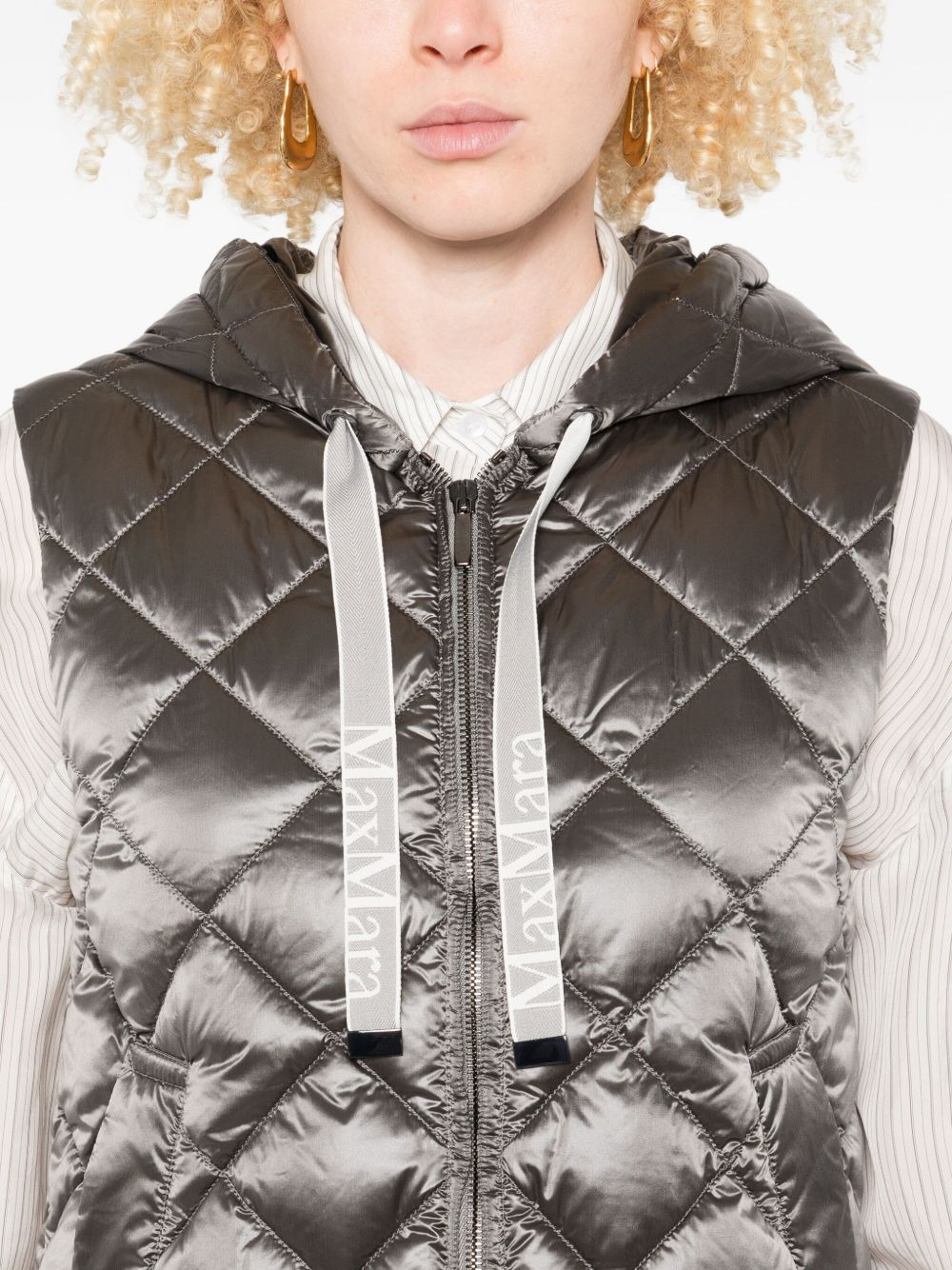 quilted hooded gilet - 5