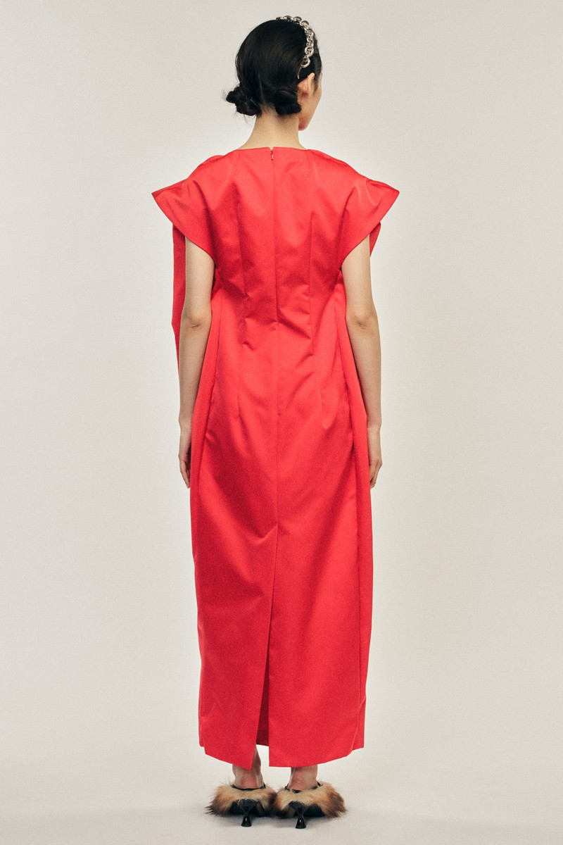 Simone Rocha Ruched Duchess Chain Cap Sleeve Dress outlook