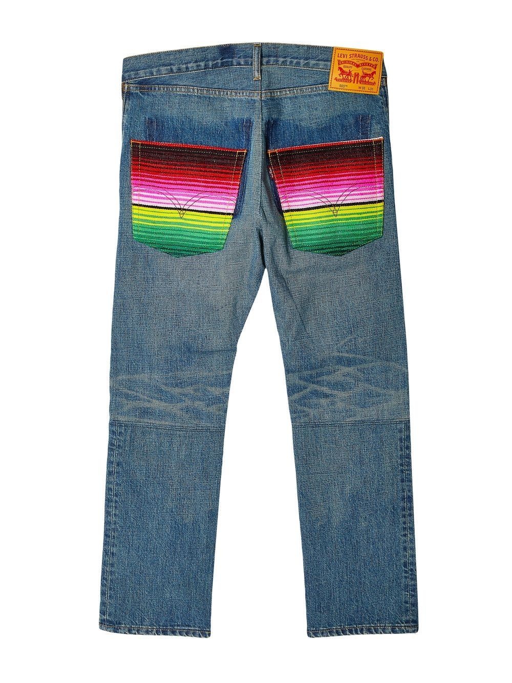 patchwork mid-rise jeans - 2