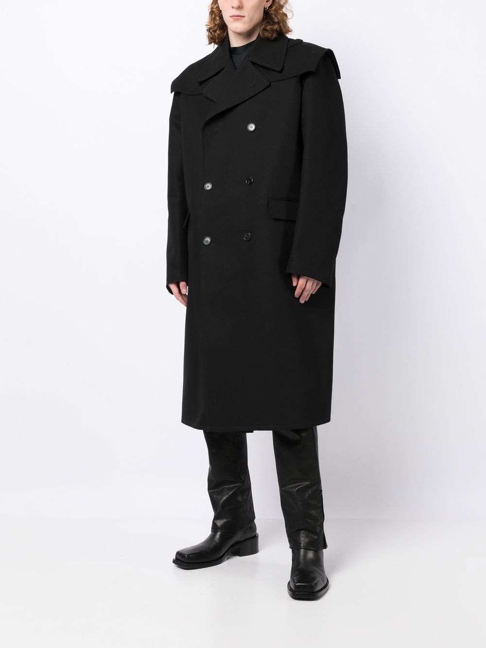 oversize double-breasted coat - 2