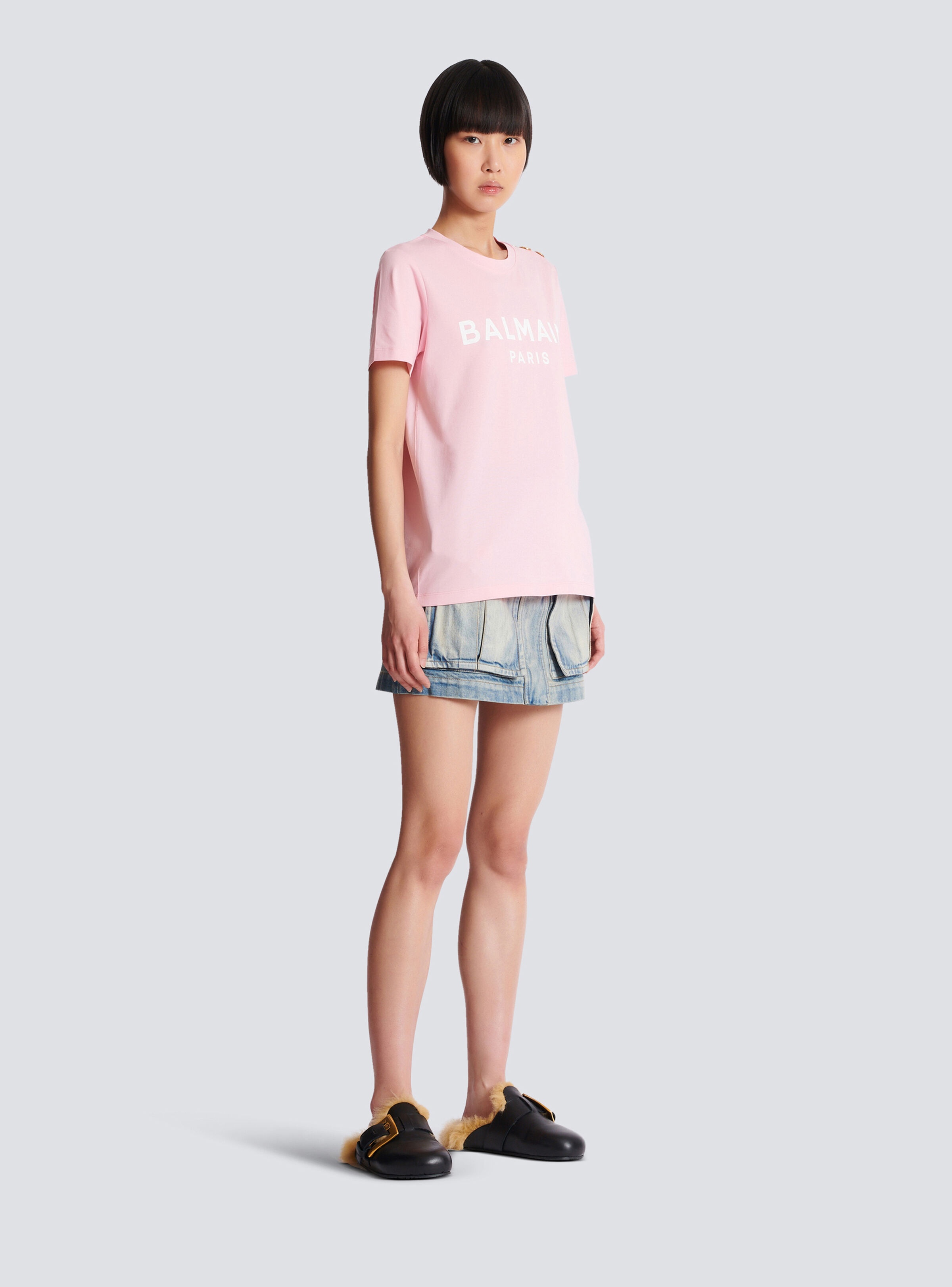 T-shirt with Balmain Paris print - 3