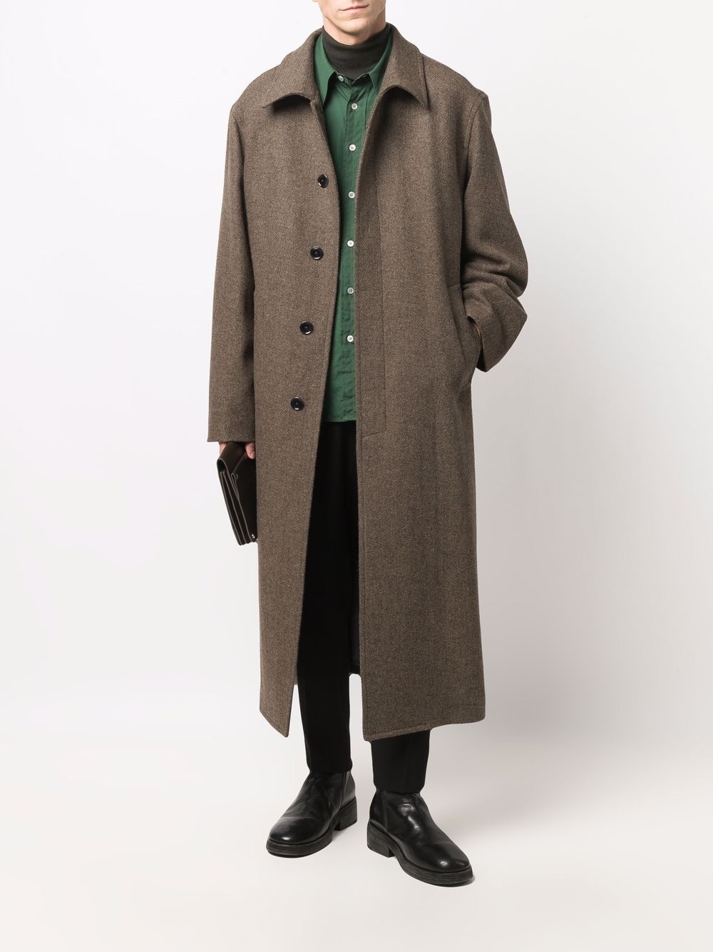 single-breasted wool coat - 2