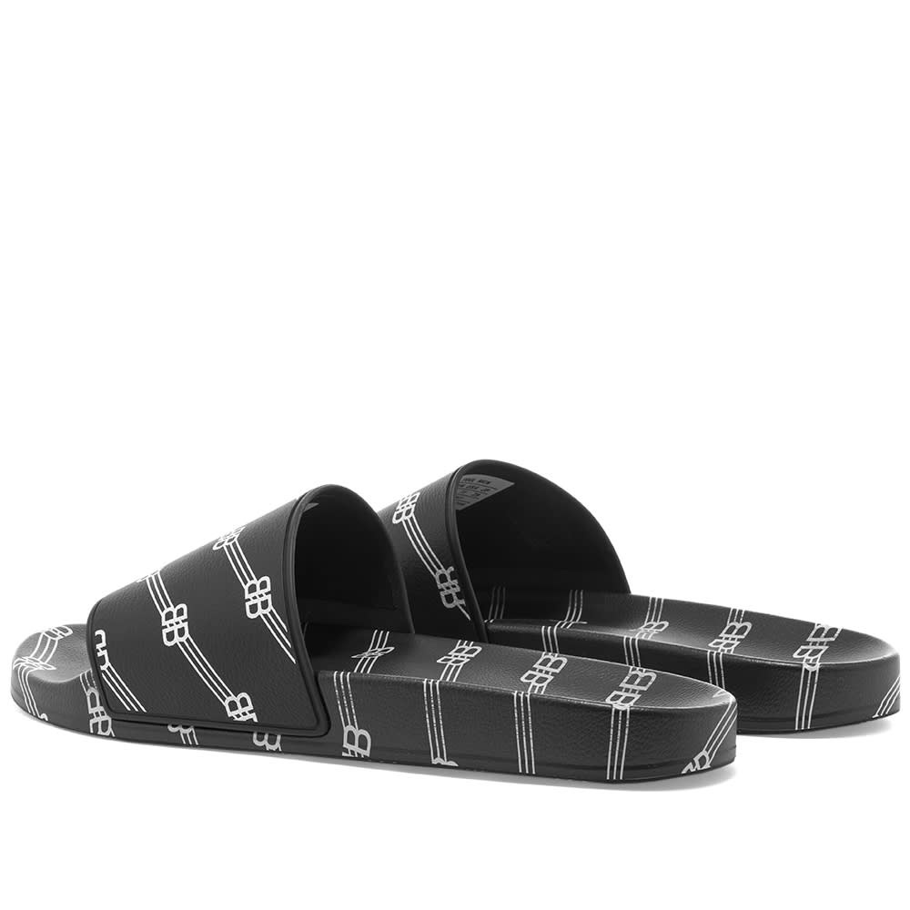 Balenciaga All Over Logo Pool Slide - 3