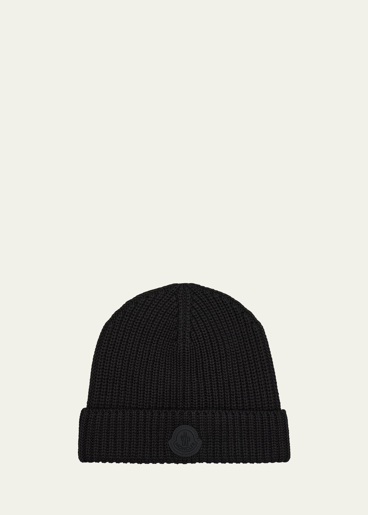 Men's Ribbed Logo Beanie - 1