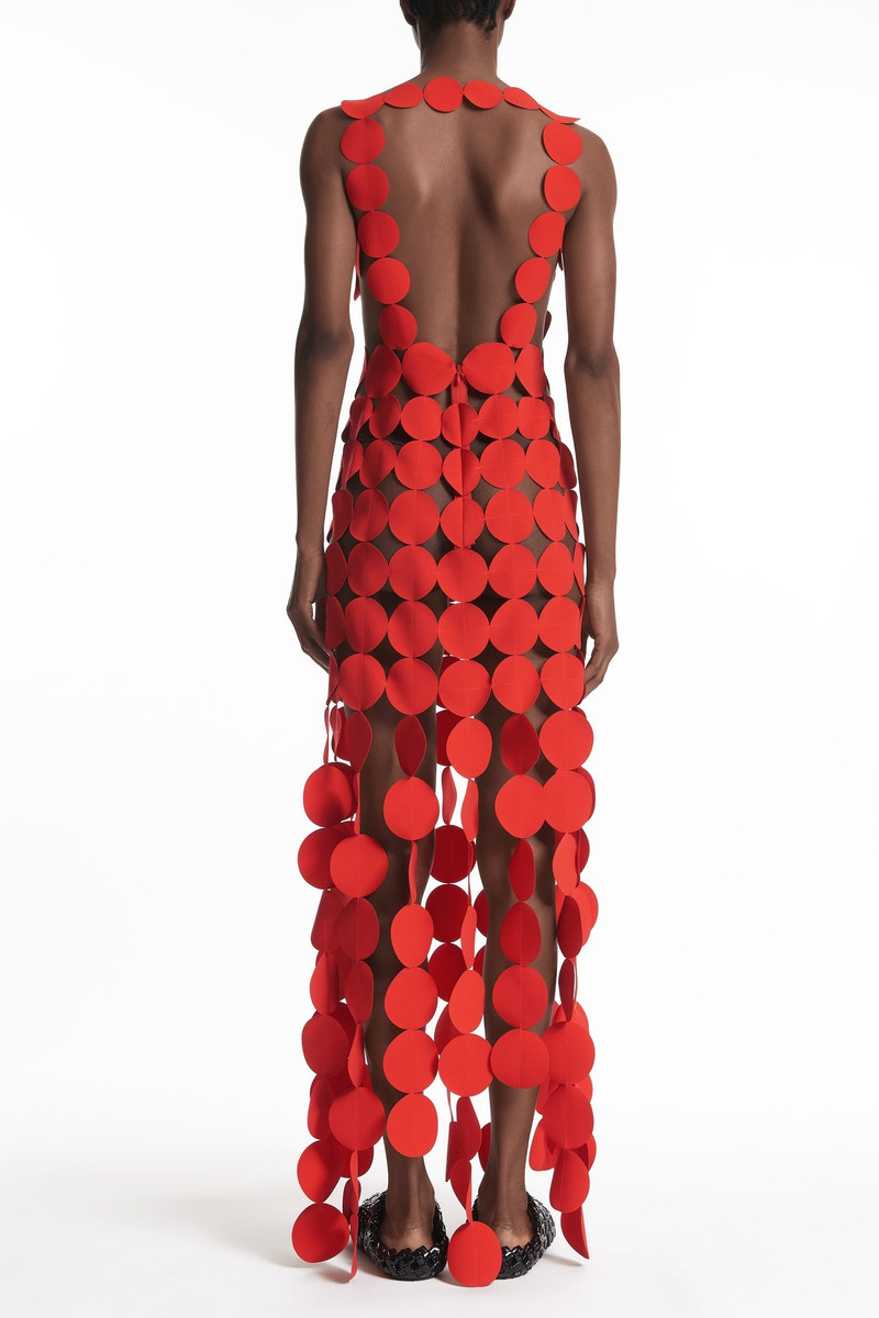 A.W.A.K.E. MODE MULTI CIRCLE DRESS RED outlook