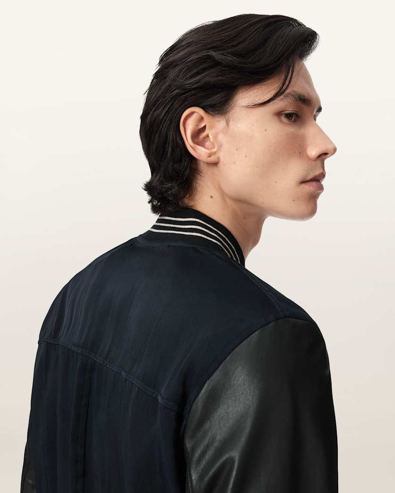 TAISHI LEATHER VARSITY BOMBER JACKET 6