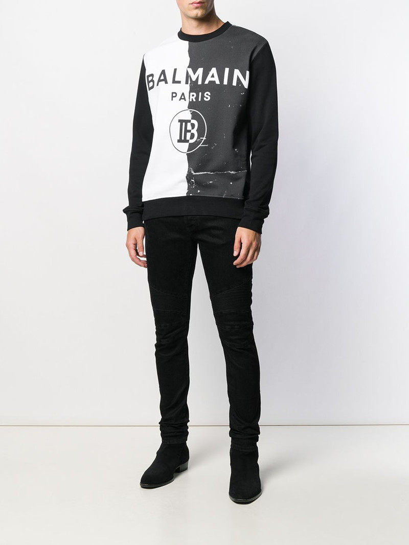 Balmain slim fit panelled jeans outlook