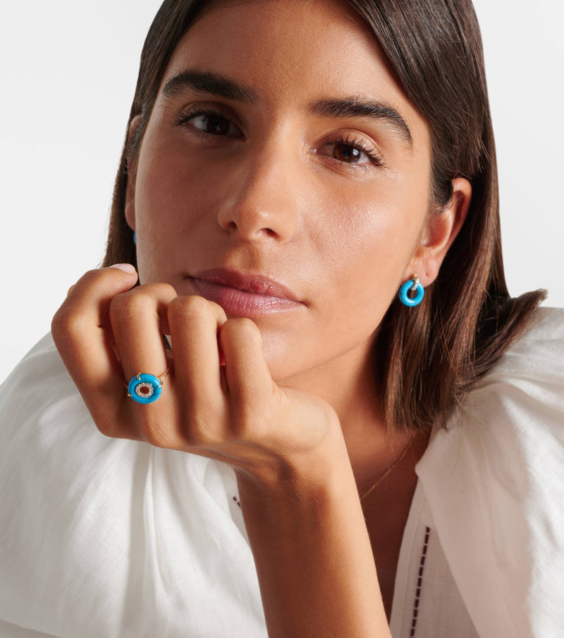 MATEO 14kt gold ring with turquoise and diamonds outlook