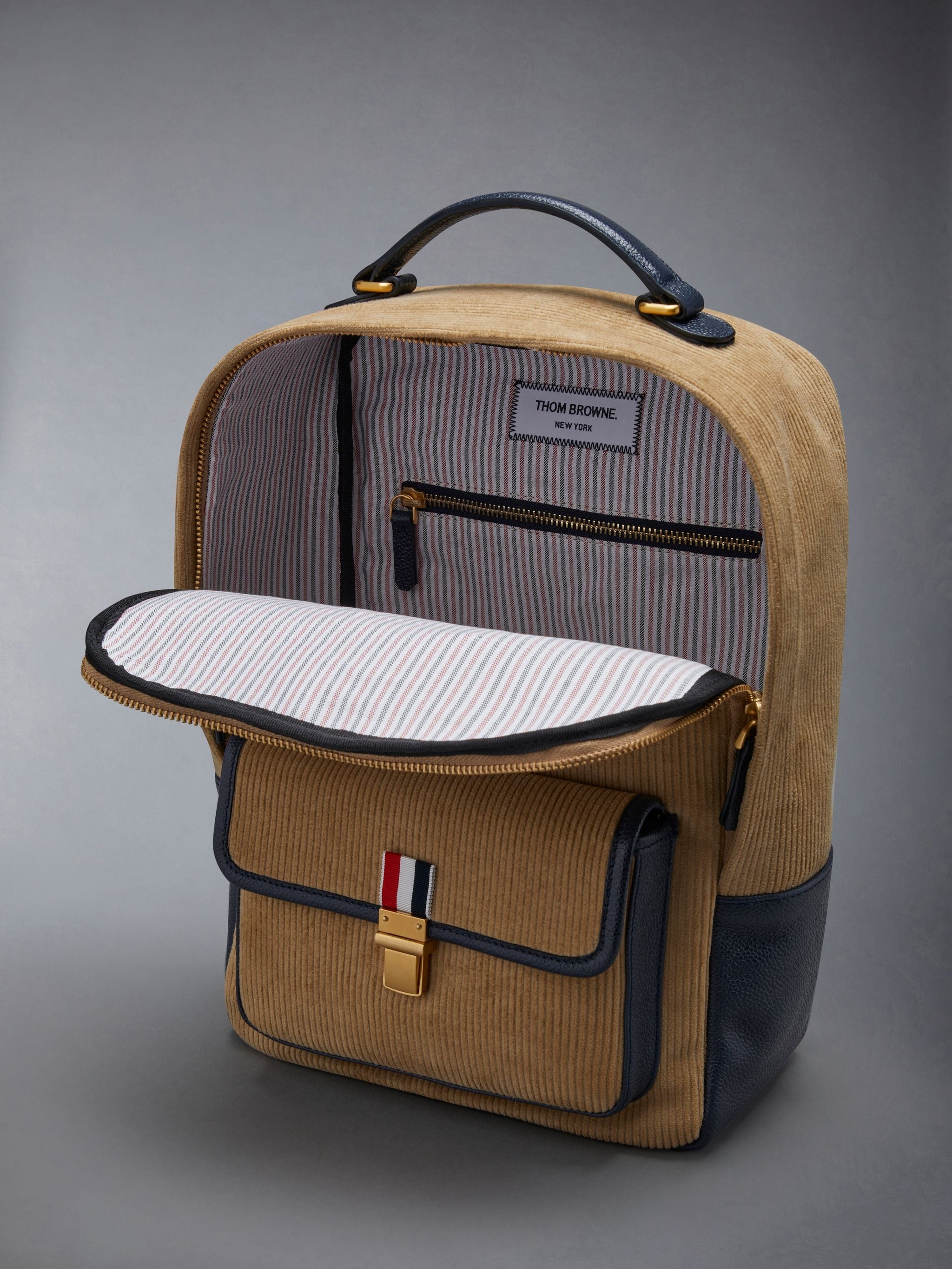 Corduroy Front Pocket School Backpack - 5