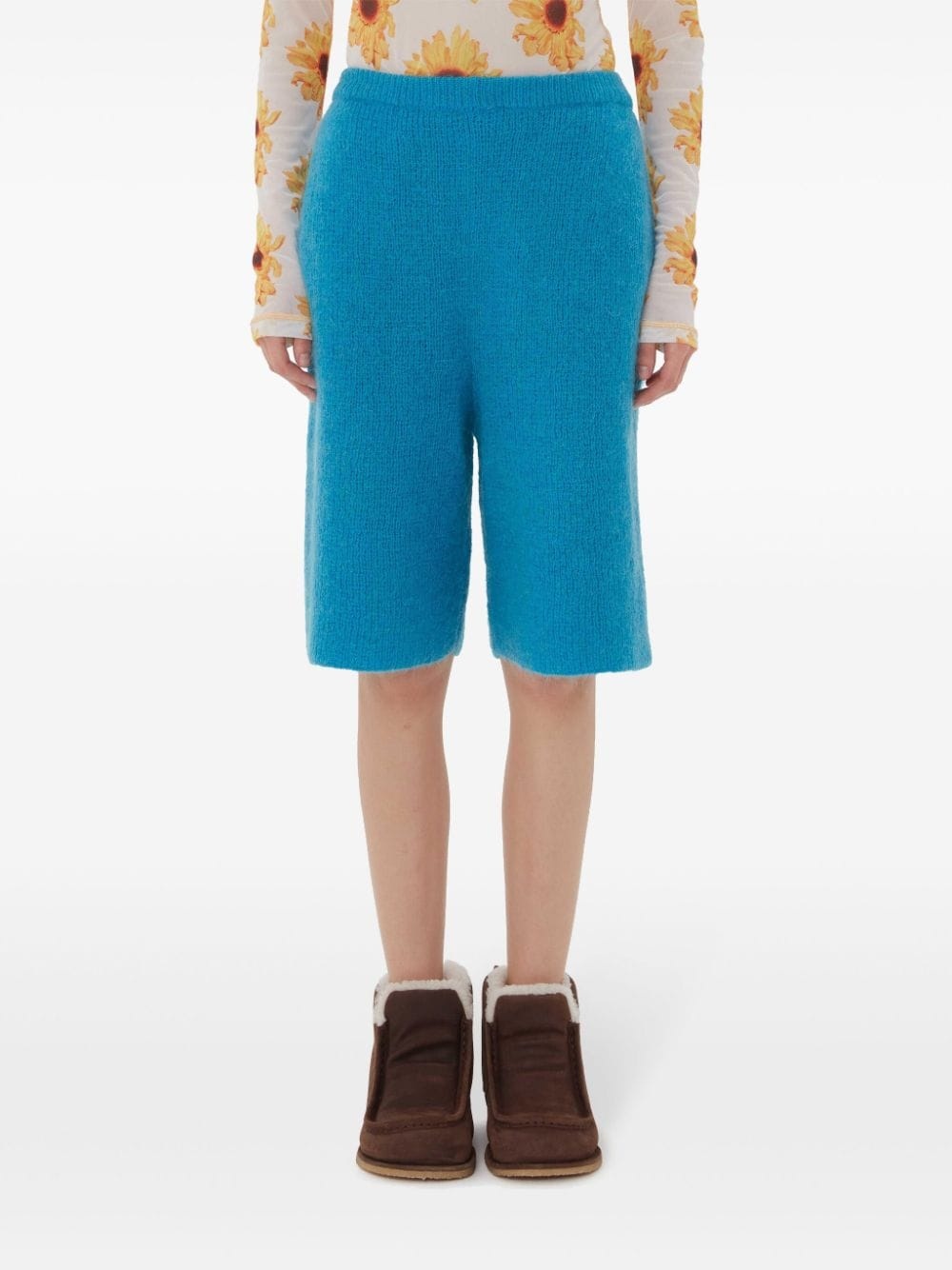 logo-appliqué knit bermuda shorts - 3