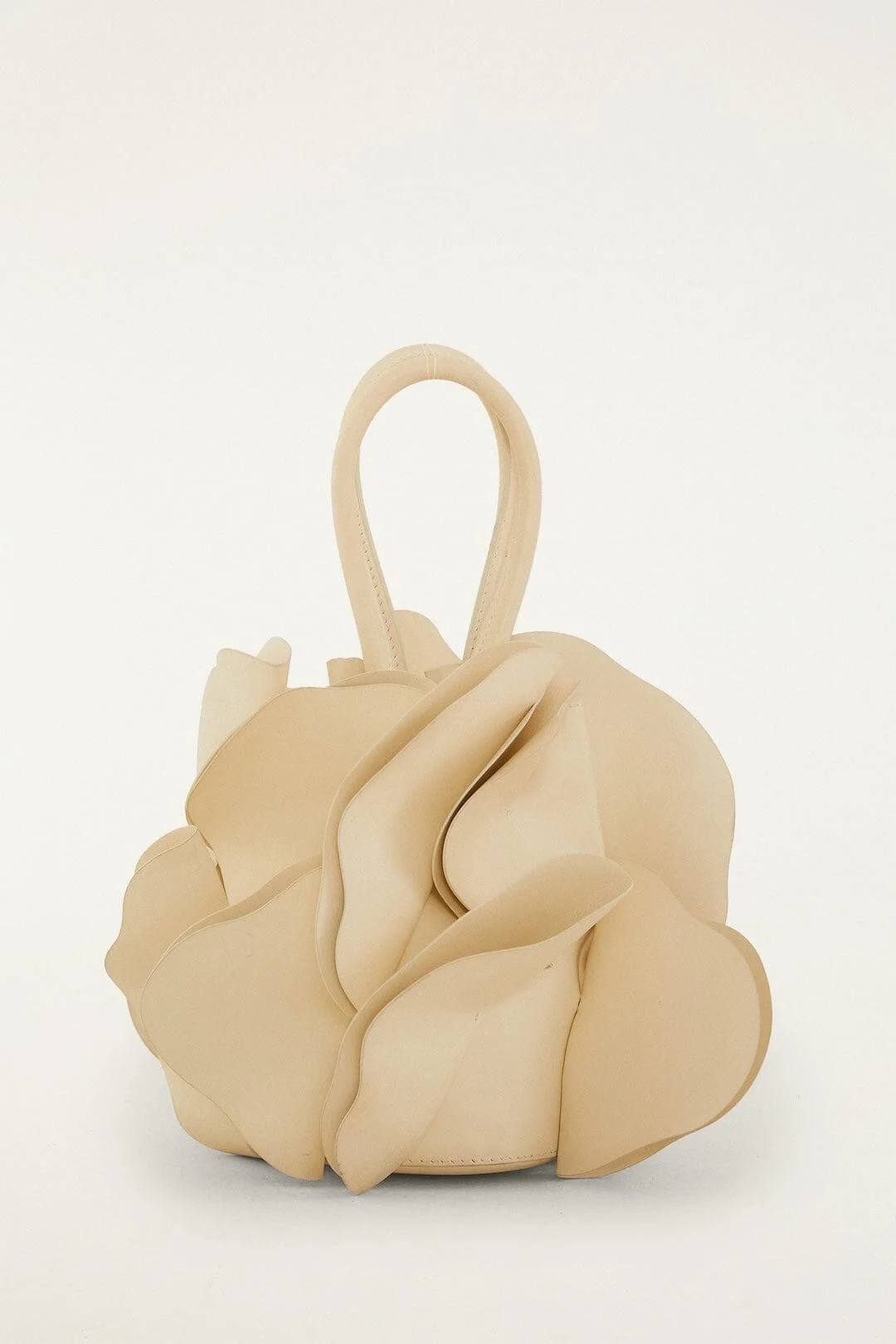 Beige Leather Flower Bag - 1