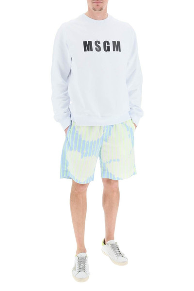 MSGM STRIPED TIE-DYE SHORTS outlook