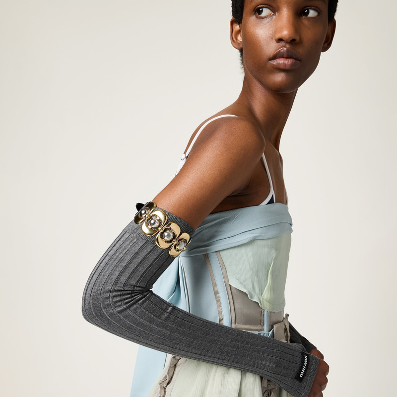 Miu Miu Leather and metal bracelet outlook