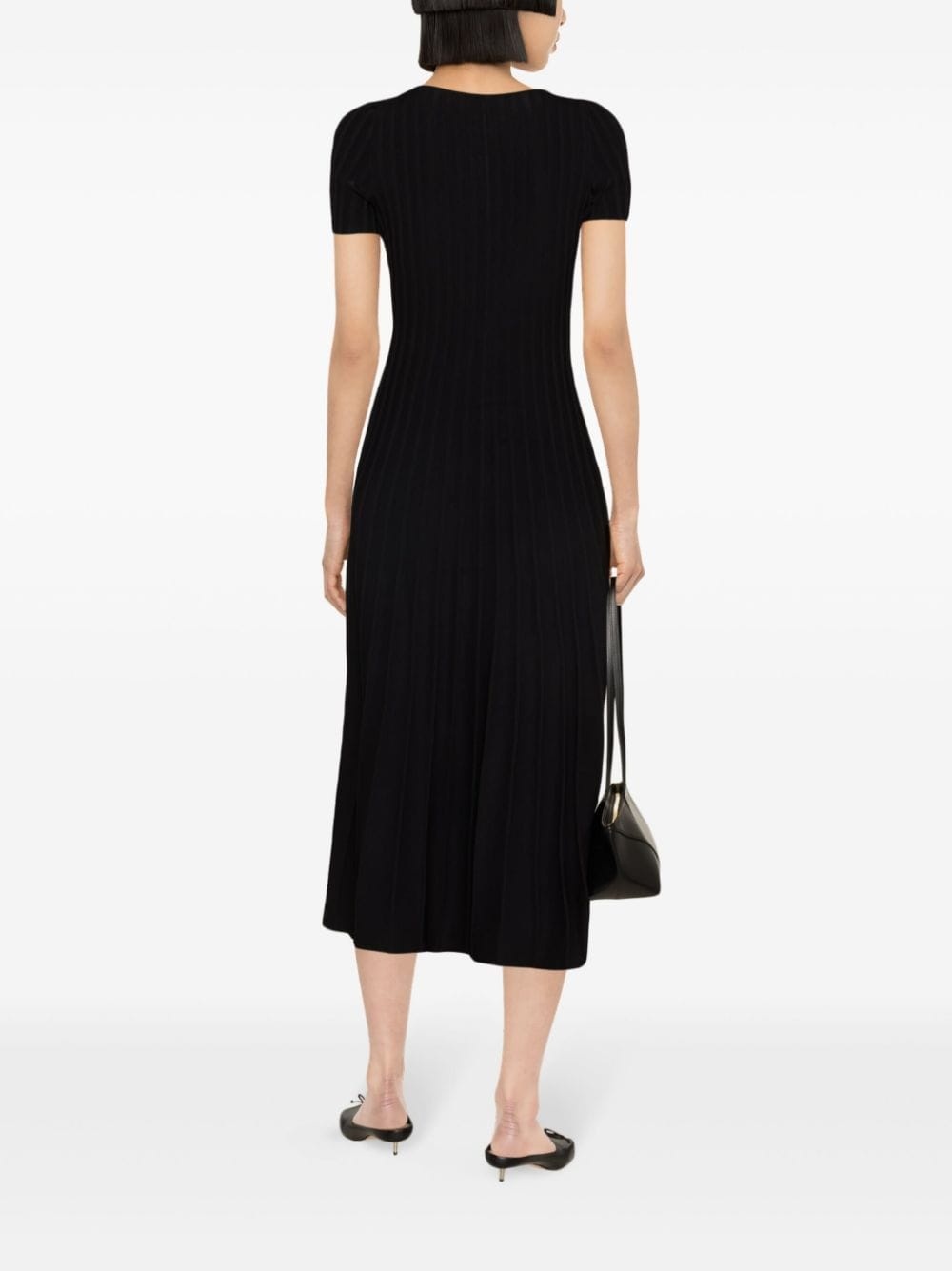 cut-out ribbed midi dress - 3