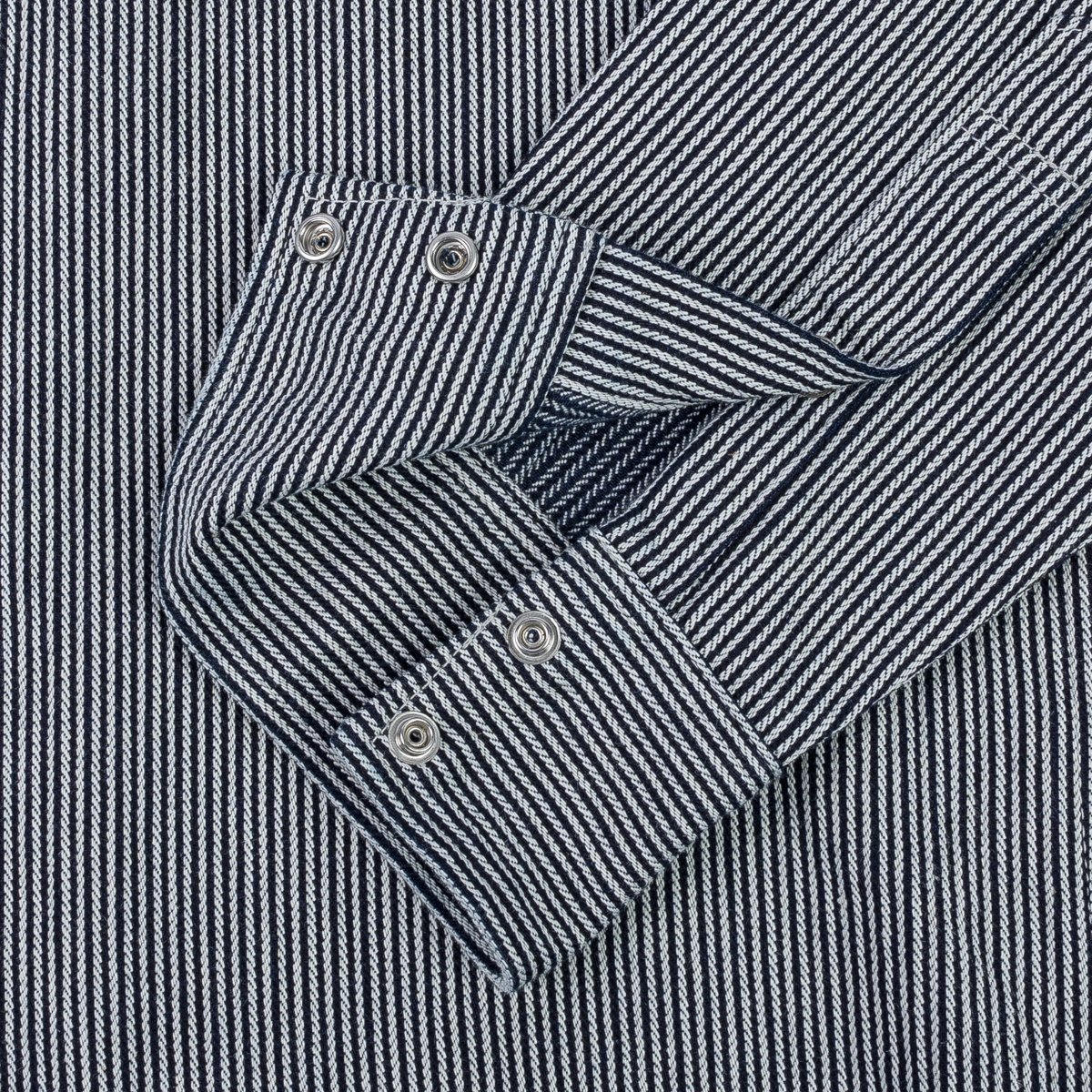 IHSH-365-IND 8oz Herringbone Hickory Stripe Sawtooth Western Shirt - Indigo - 13