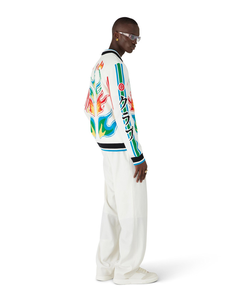 Flame Laurel Cotton Knit Casa Club Jacket | Casablanca Paris 3