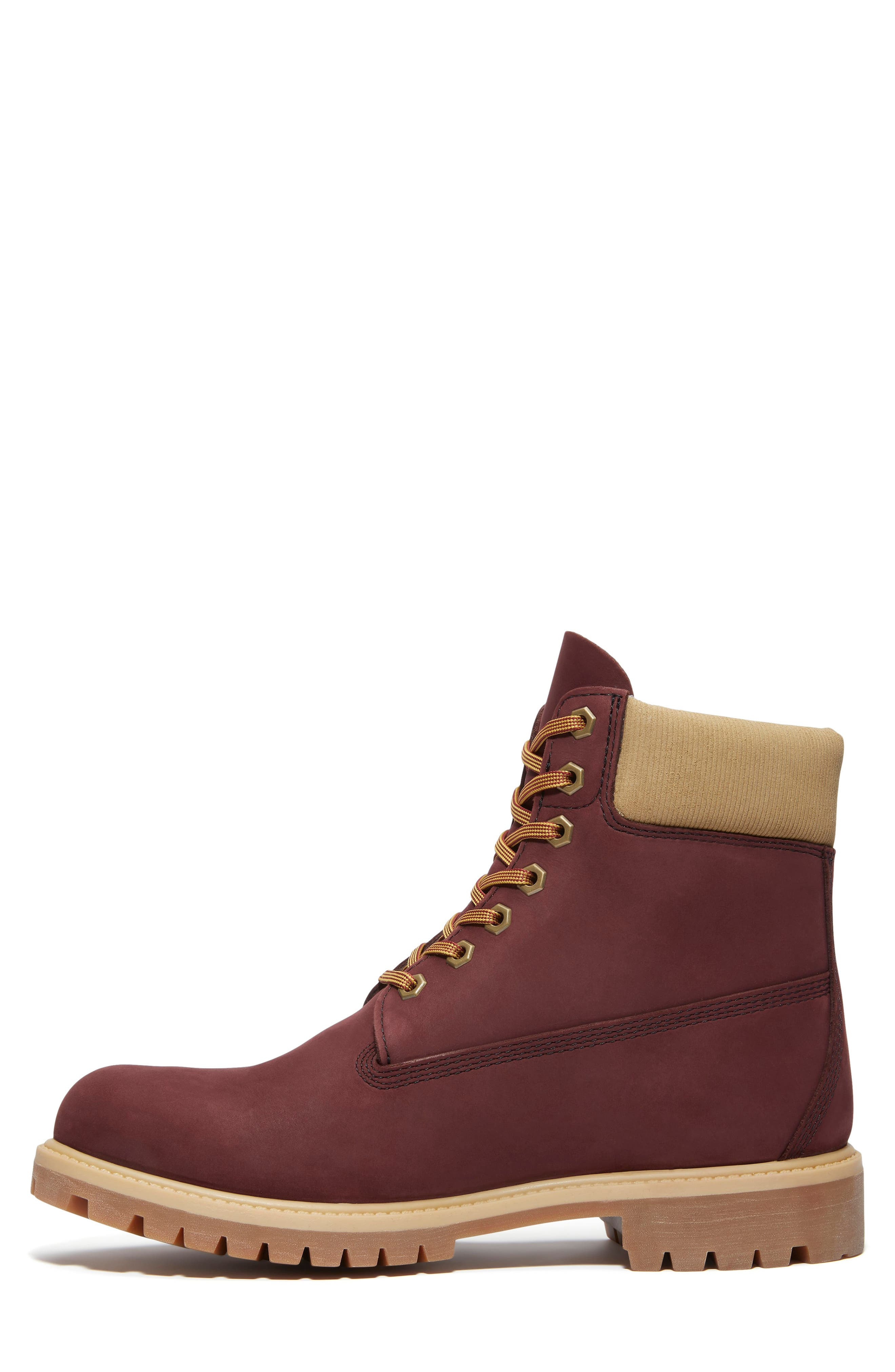 Timberland Premium 6-Inch Waterproof Boot in Burgundy Nubuck at Nordstrom - 8
