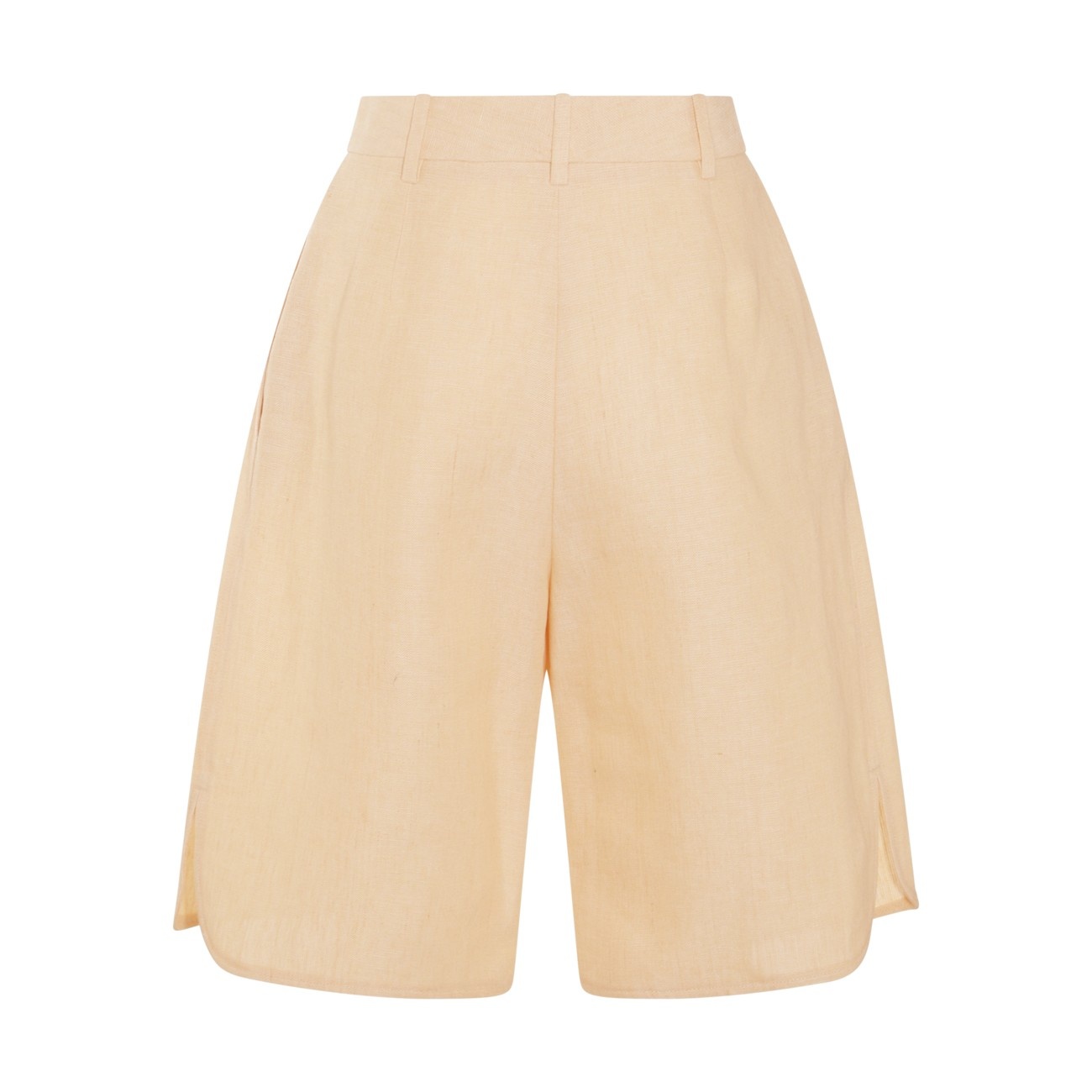 beige linen shorts - 2
