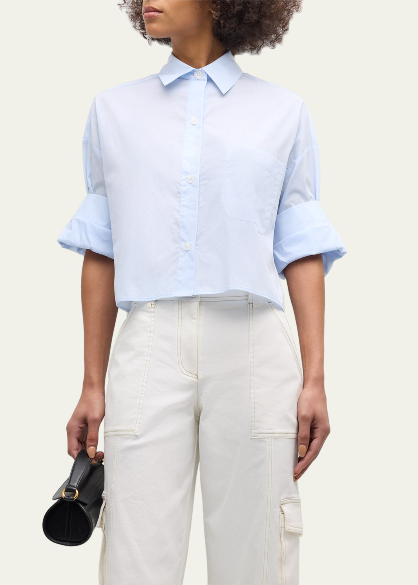 Next Ex Cropped Shirt in Superfine Cotton - 4