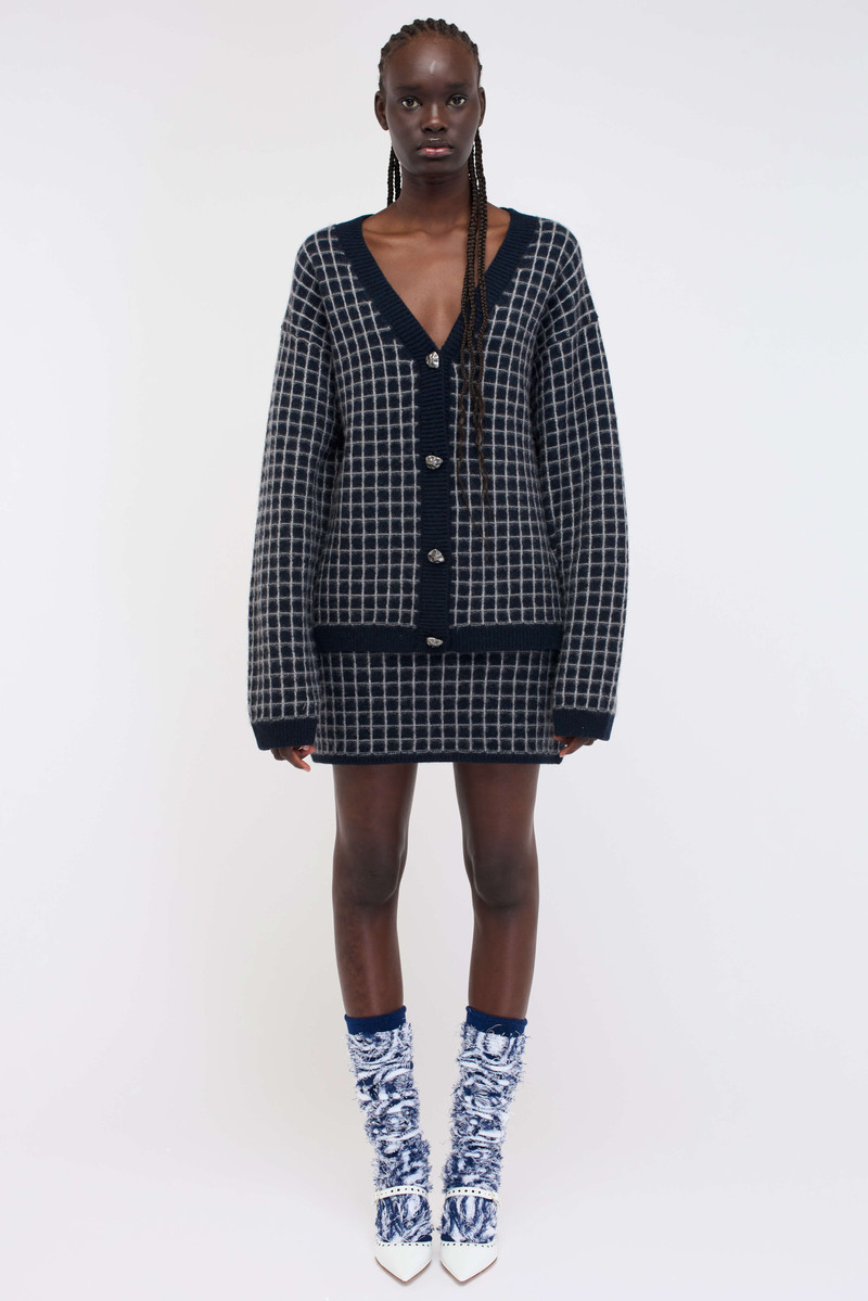 GRID STITCH WOMEN'S CARDIGAN 3