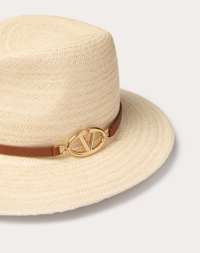 Valentino THE BOLD EDITION VLOGO WOVEN PANAMA FEDORA HAT WITH METAL DETAIL outlook